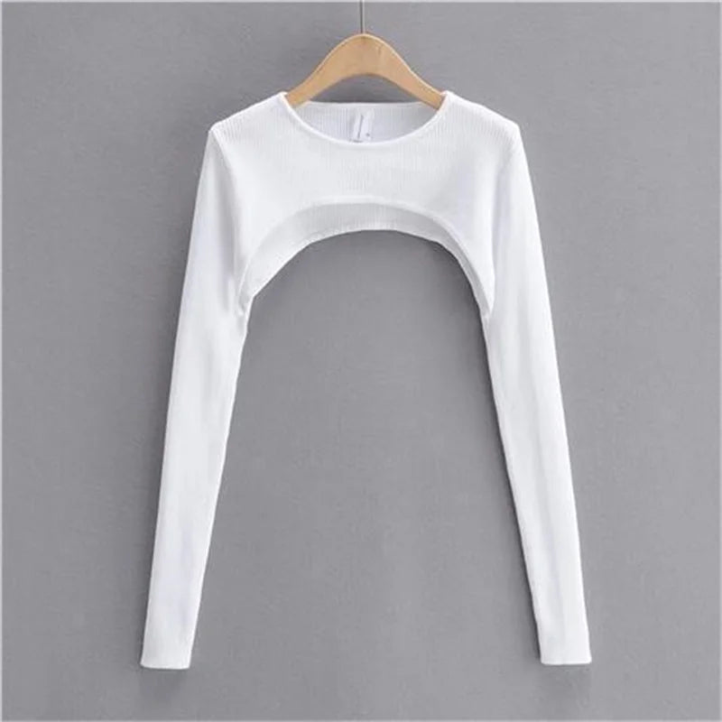 Sexy Elegant Super-Short Long Sleeve Crop Top