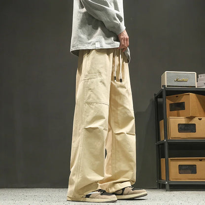 Oversized Streetwear Joggers with Drop-Crotch &amp; Straight Leg