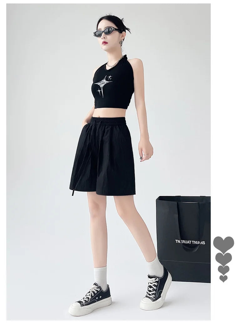 Women’s Summer Casual High-Waist Shorts | Soft Loose Beach Shorts with Pockets