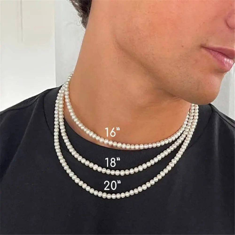 Pearl Bead Necklace for Men