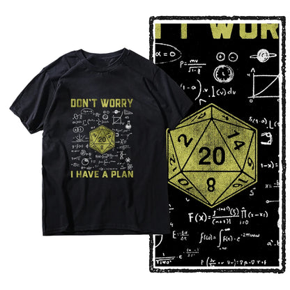 Dungeon Dragon “I Have a Plan” D20 Graphic T-Shirt | RPG Streetwear Tee