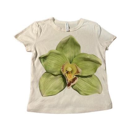 Vintage Y2K Baby Tee – Graphic Print Crop Top