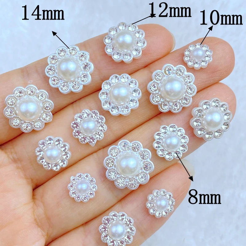 50-Piece Mini Flower Resin Flat Back Embellishments