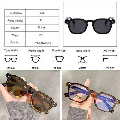 JNPCXI Fashion Vintage Rivet Oval Sunglasses