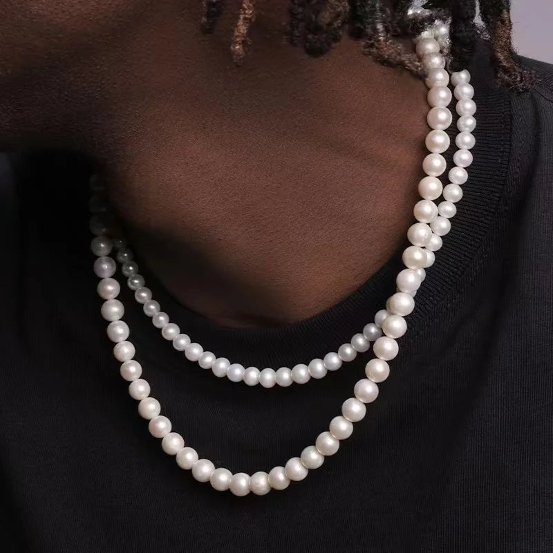 Pearl Bead Necklace for Men