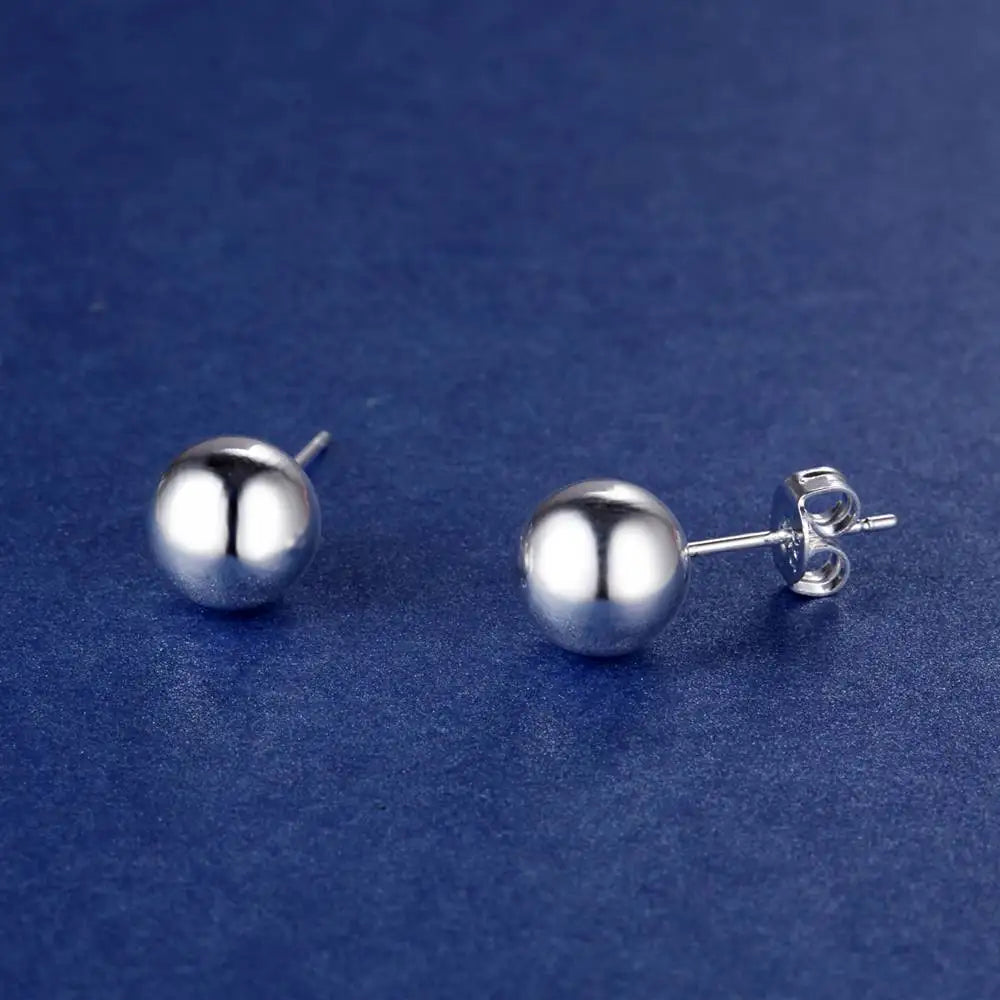 Sterling Silver Heart Stud Earrings for Women