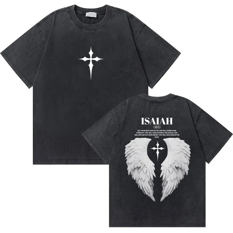 Washed Vintage Christian Jesus Good News God Loves You Bible Verse Graphic T-shirts Men Women Fashion Casual Oversized T Shirt