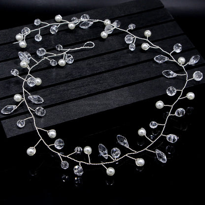 Elegant Crystal &amp; Pearl Bridal Headband for Women