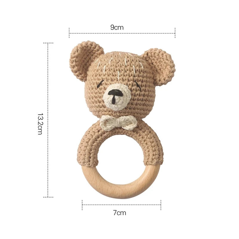 Crochet Animal Bear Rattle Toy