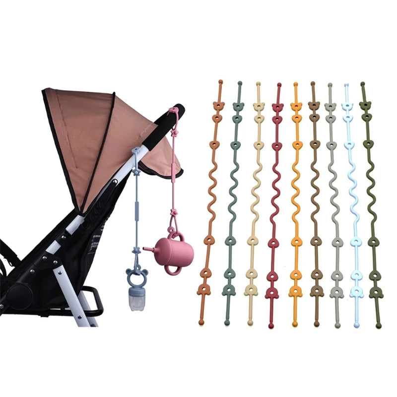 Silicone Baby Pacifier Chain with Safety Straps