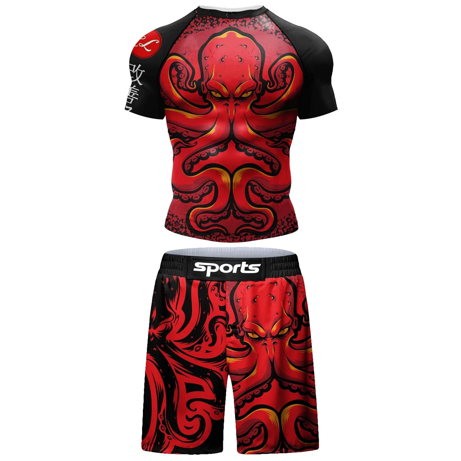 Two-Piece Sportswear Set – Rashguard &amp; MMA Shorts