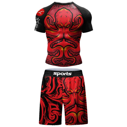 Two-Piece Sportswear Set – Rashguard &amp; MMA Shorts