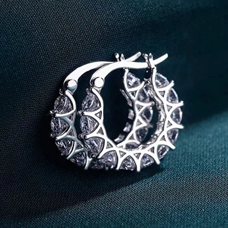 Luxury Rose Gold &amp; Silver Hoop Earrings