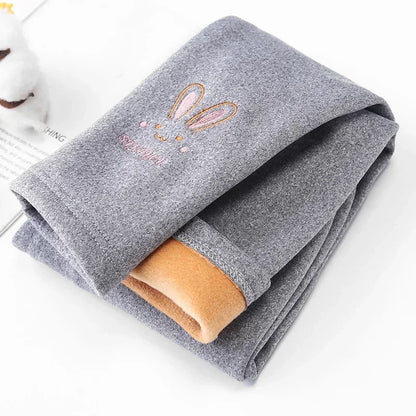 Girls Thermal Leggings – Bunny Print Winter Tights