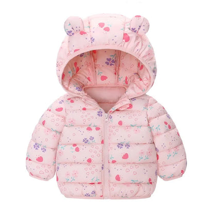 Kids Dinosaur Hooded Down Jacket
