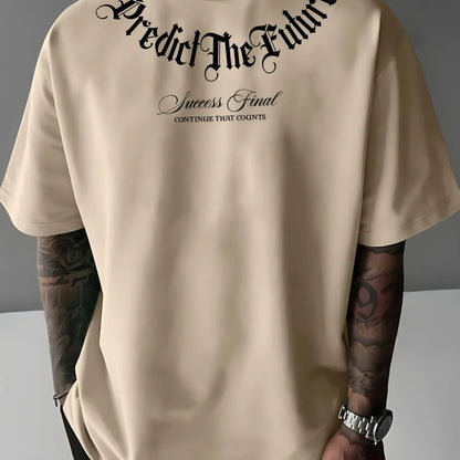 Men’s Cotton Letter Print Casual T-Shirt