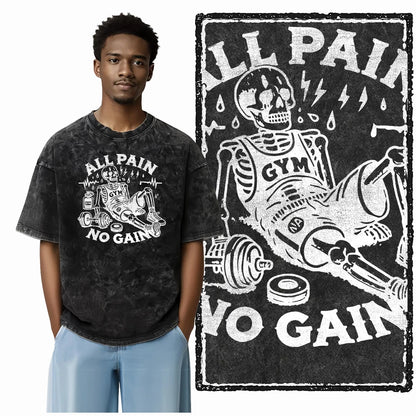 Bodybuilding Acid-Washed Graphic T-Shirt | Vintage Streetwear Unisex Tee