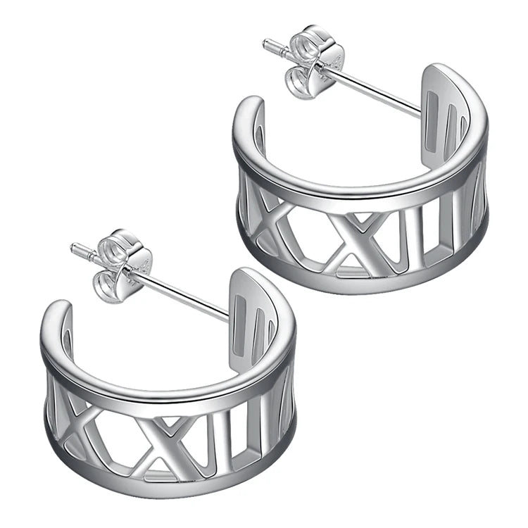 Sterling Silver Heart Stud Earrings for Women