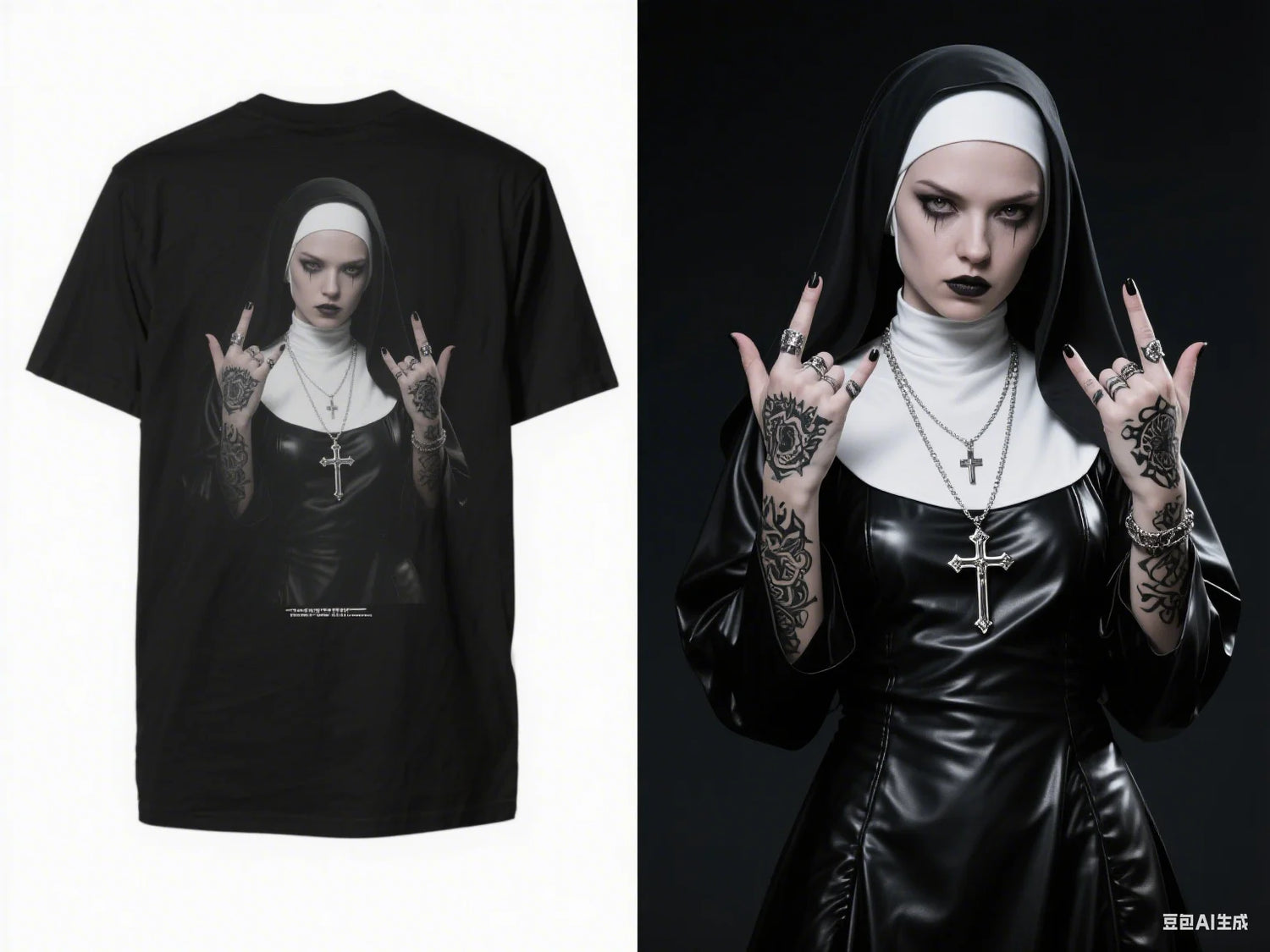 Halloween Devil Nun 3D Graphic T-Shirt – Quick-Dry Unisex Tee