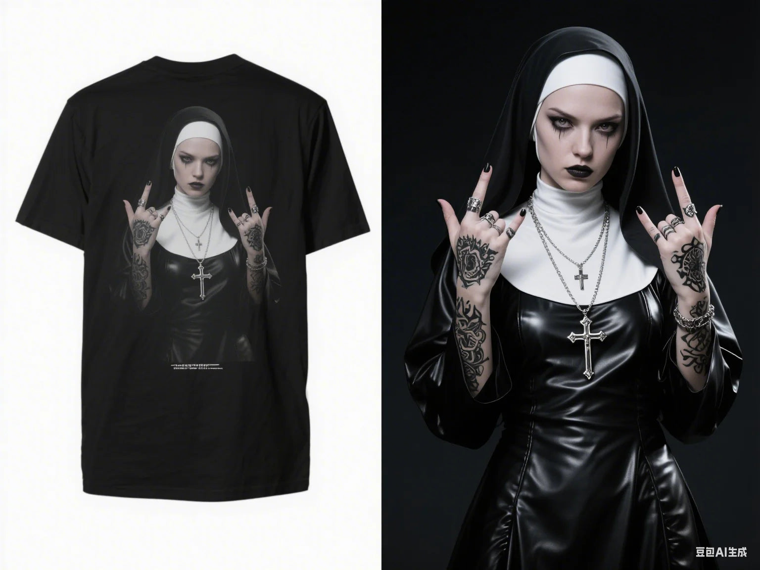 Halloween Devil Nun 3D Graphic T-Shirt – Quick-Dry Unisex Tee
