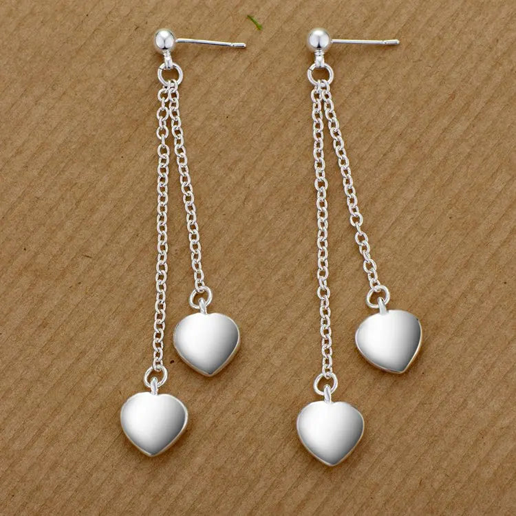 Sterling Silver Heart Stud Earrings for Women
