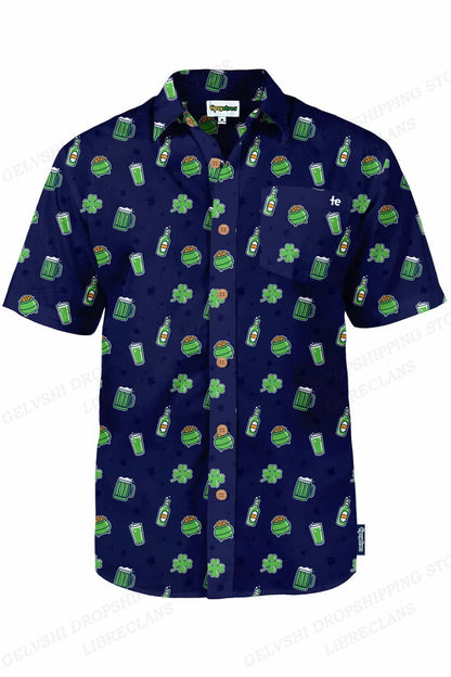 Duck 3D Print Casual Lapel Shirt | Unisex Beach Vacation Short Sleeve Blouse