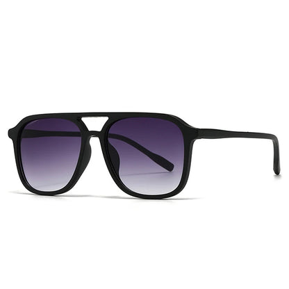 Retro Double Bridge Square Sunglasses – Fashion Gradient UV400 Shades