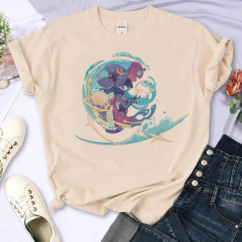 Women’s Genshin Impact Manga T-Shirt | Harajuku Summer Comic Tee