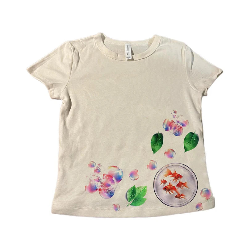 Vintage Y2K Baby Tee – Graphic Print Crop Top