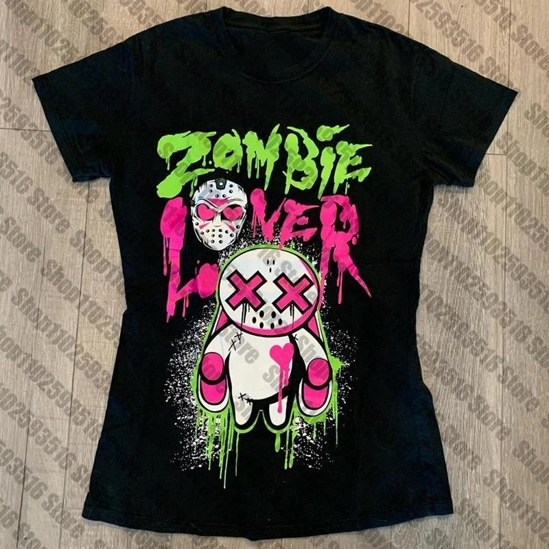 Y2K Anime Letter Crop Top for Women