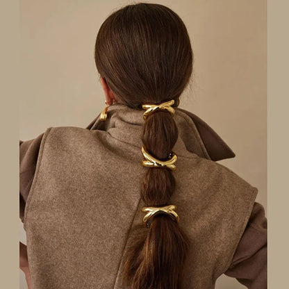 Irregular Golden Metal Hair Band for Women &amp; Girls