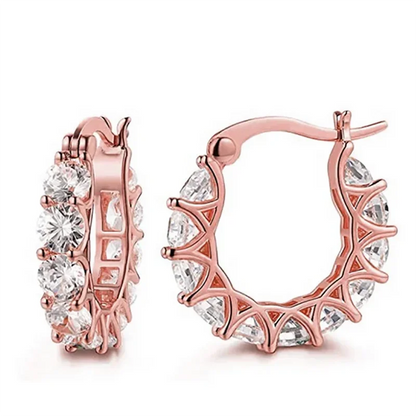 Luxury Rose Gold &amp; Silver Hoop Earrings