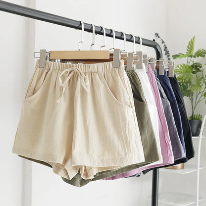 Women’s Summer Cotton Linen High-Waist Shorts | Casual Sports &amp; Fashion Shorts