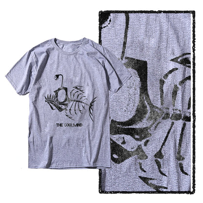 Bonefish Skull Deep Sea Fish Skeleton T-Shirt | Funny Fisherman Oversized Tee