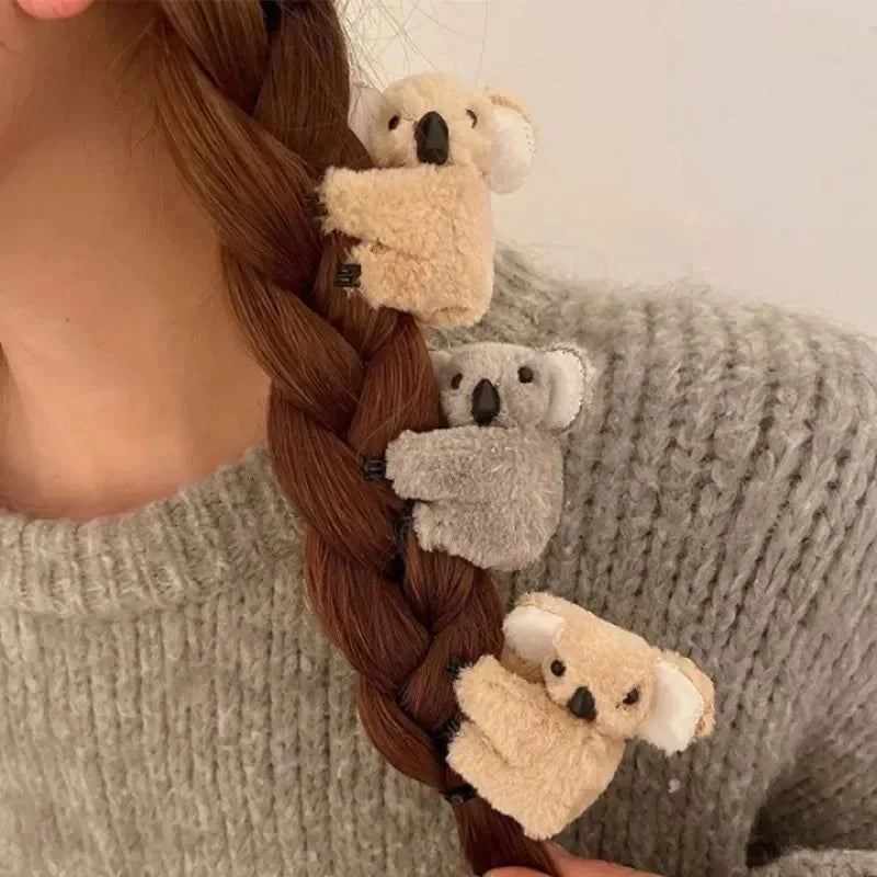 Cute Fluffy Super Plush Koala Bear Hair Clip