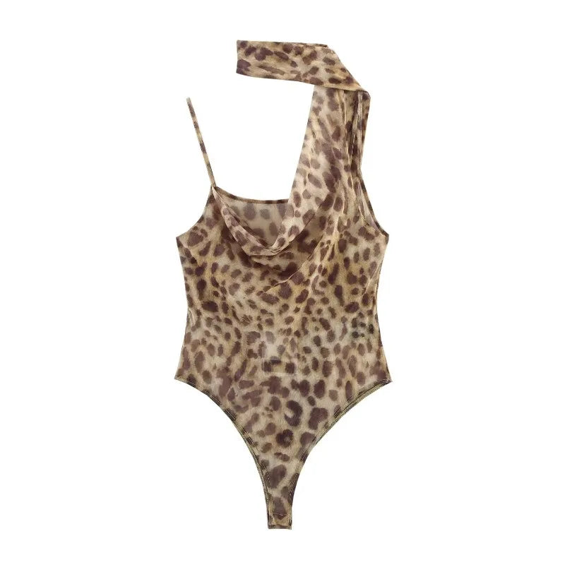 TRAFZR Slimming Leopard Print Bodysuit
