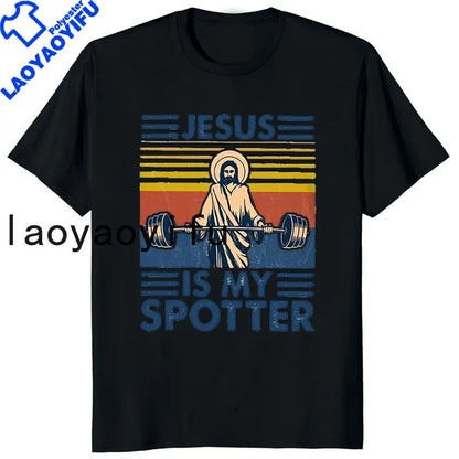 Retro Vintage Jesus Christ Gym T Shirts Men Pure Christian Faith Tee Top Short Sleeved Funny Printed Graphic Tshirt Gift