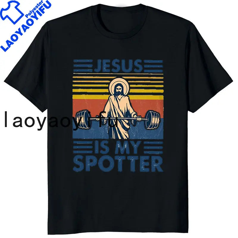 Retro Vintage Jesus Christ Gym T Shirts Men Pure Christian Faith Tee Top Short Sleeved Funny Printed Graphic Tshirt Gift