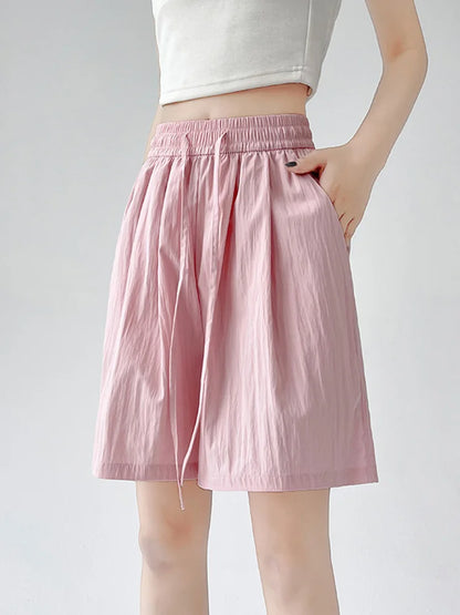 Women’s Summer Casual High-Waist Shorts | Soft Loose Beach Shorts with Pockets