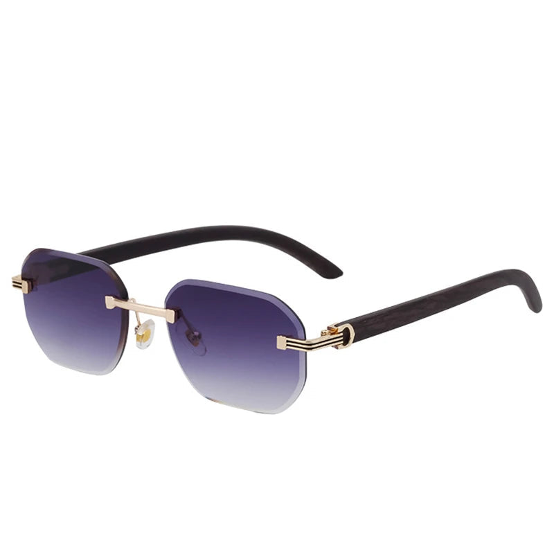 Vintage Square Rimless Sunglasses – Men’s Luxury Punk UV400 Eyewear