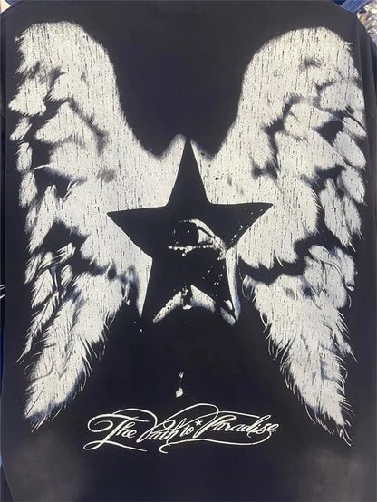 Summer New Arrival HELLST- Brand Fashion High-Street Vintage Retro Cotton Streetwear Jesus Print Tops T-Shirt