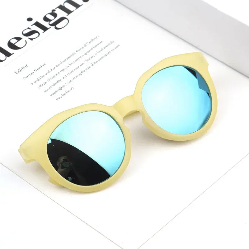 Kids Round Frame Sunglasses – Candy Color UV400 Outdoor Eyewear