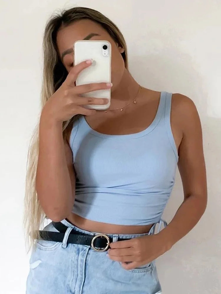 Sleeveless Casual Crop Top for Women