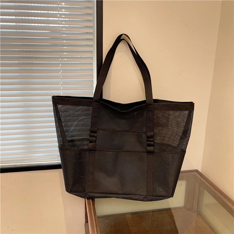 Women’s Portable Mesh Beach Tote Bag