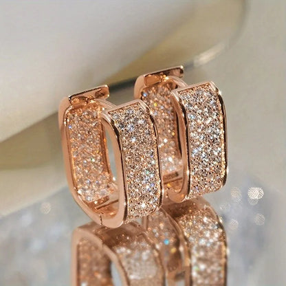 Zircon Geometric Square Hoop Earrings for Women