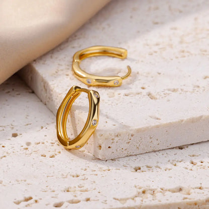Elegant Round Stainless Steel Hoop Earrings