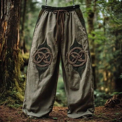 Men’s Retro Viking Celtic Skeleton 3D Printed Casual Drawstring Pants