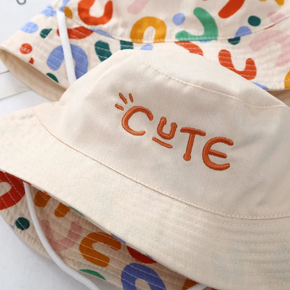 Double-Sided Baby Bucket Hat – Embroidered Summer Sun Cap