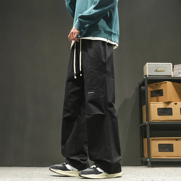 Oversized Streetwear Joggers with Drop-Crotch &amp; Straight Leg
