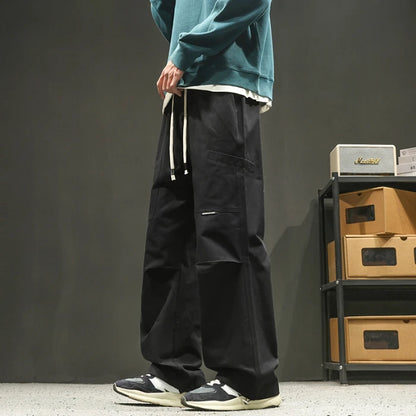 Oversized Streetwear Joggers with Drop-Crotch &amp; Straight Leg